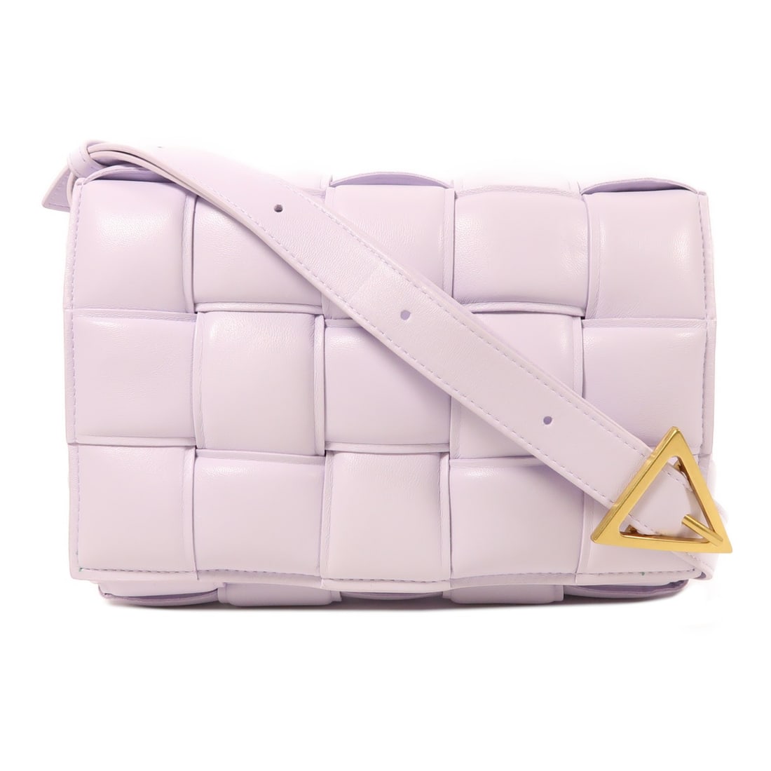 Bottega Veneta Padded Cassette Shoulder Bag Purple Lambskin Leather GHW: Bottega Veneta Padded Cassette Shoulder Bag Purple Lambskin Leather GHW Elevate your accessory game with this Bottega Veneta Padded Cassette Shoulder Bag, expertly crafted from luxurious lambskin leat