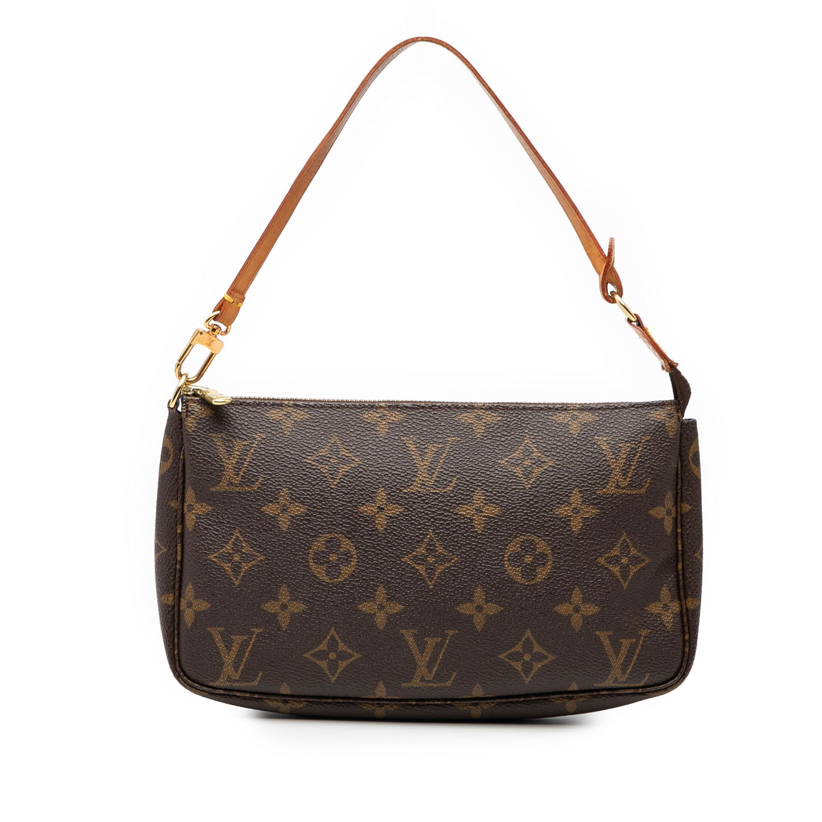Louis Vuitton Pochette Accessoires Monogram Canvas Bag with Leather Handle (1 of 7)