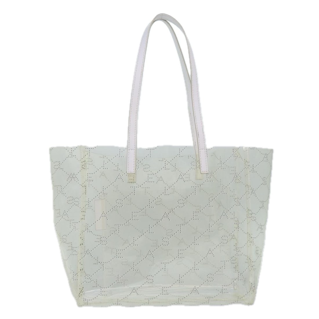 Clear Plastic Stella McCartney Female Tote Bag 33cm by 30cm by 13cm: Clear Plastic Stella McCartney Female Tote Bag 33cm by 30cm by 13cm This Stella McCartney Logo Shopping Tote is crafted from transparent plastic with a clear finish. Designed for women, this pre-owned