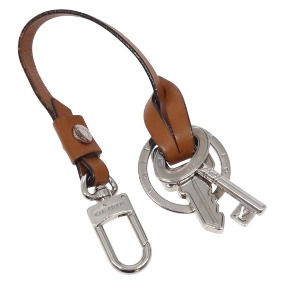 Silver Metal Keychain by Louis Vuitton for Women 4cm by 25cm: Silver Metal Keychain by Louis Vuitton for Women 4cm by 25cm Louis Vuitton women's key chain crafted from silver metal, featuring a sleek and elegant design with a length of 25 cm and width of 4 cm. T