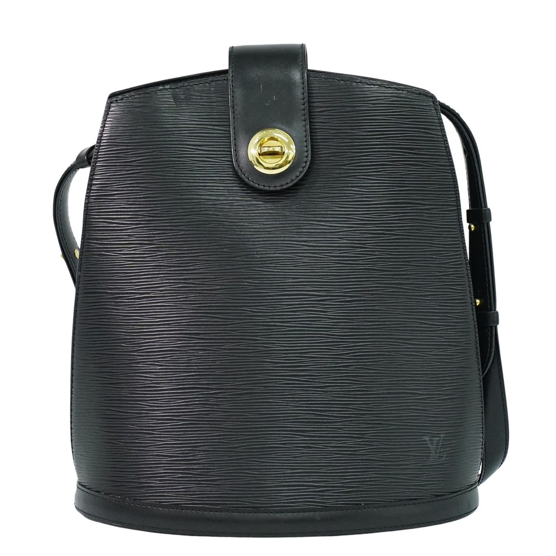 Black Epi Leather Shoulder Bag by Louis Vuitton Cluny: Black Epi Leather Shoulder Bag by Louis Vuitton Cluny The Louis Vuitton Cluny Shoulder Bag is crafted from black Epi leather designed for women. This shoulder bag features a compact silhouette suitabl
