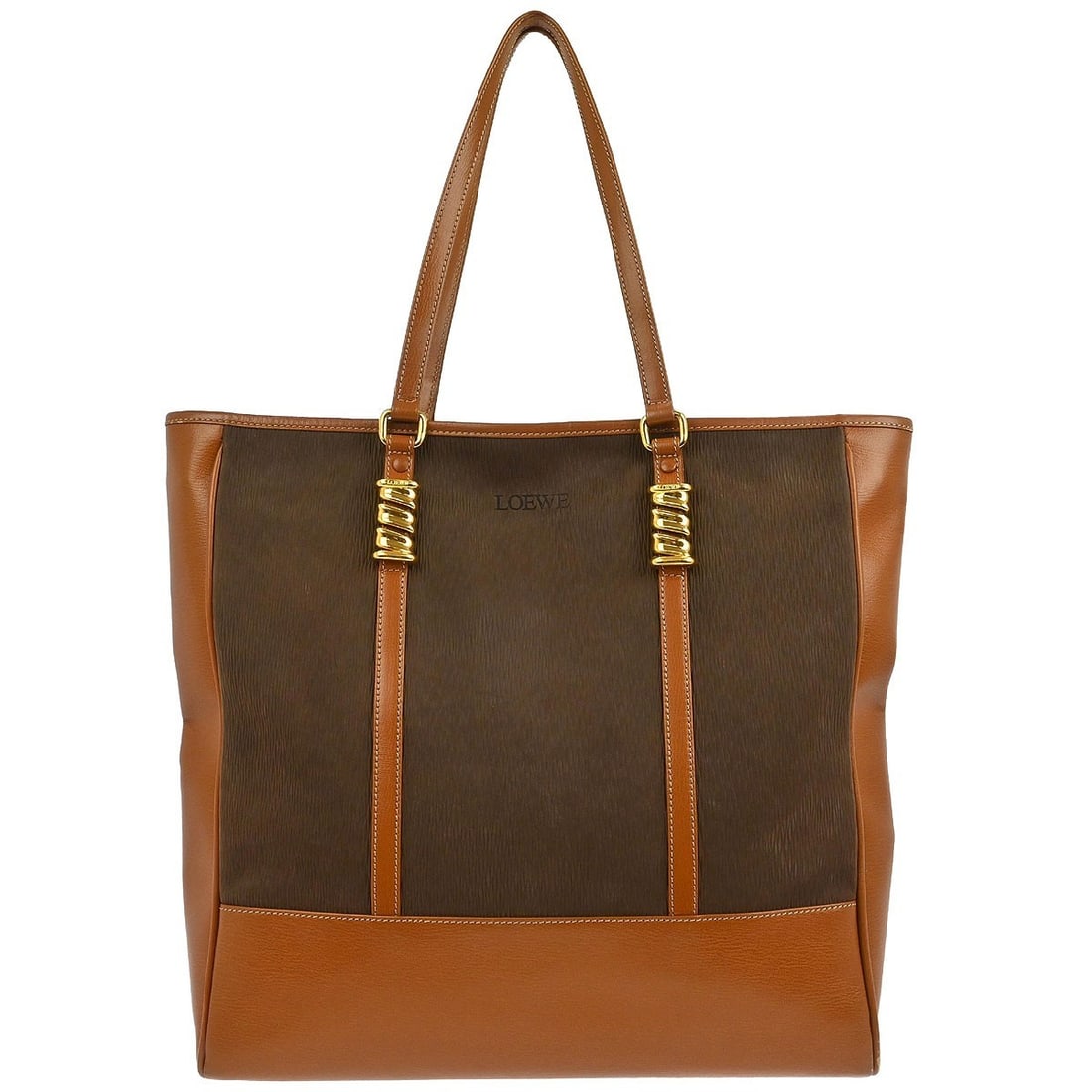 Loewe Belasquez Brown Leather Tote Handbag Large Spain (1 of 11)