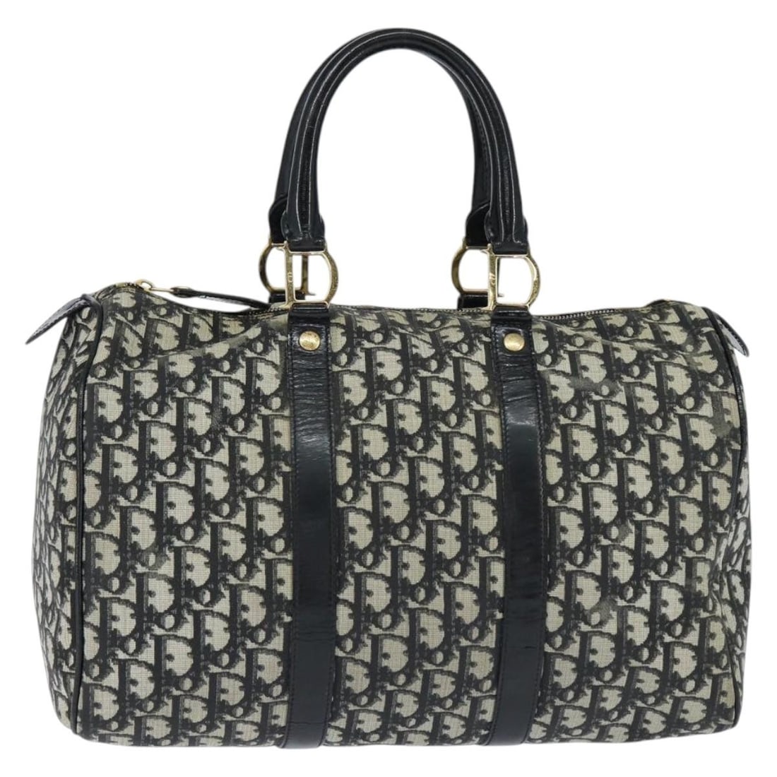 Vintage Diorissimo Canvas Boston Bag by Christian Dior Black 34cm: Vintage Diorissimo Canvas Boston Bag by Christian Dior Black 34cm This pre-owned Christian Dior Vintage Trotter Boston bag features Diorissimo canvas in black with leather trim. It is designed for wom