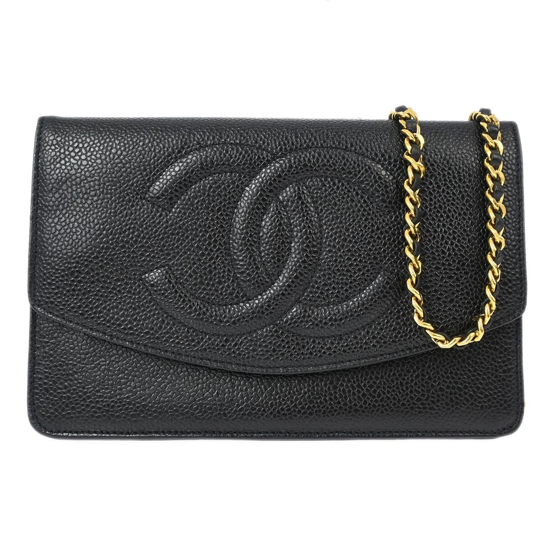 Chanel Black Caviar Leather WOC Chain Wallet Bag (1 of 7)