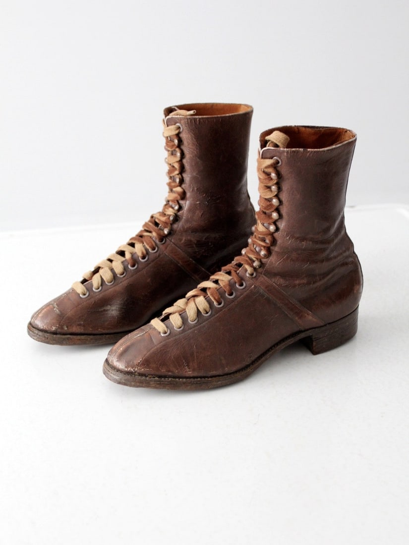 Vintage Solidus German Leather Lace-Up Boots WWII Era (1 of 9)