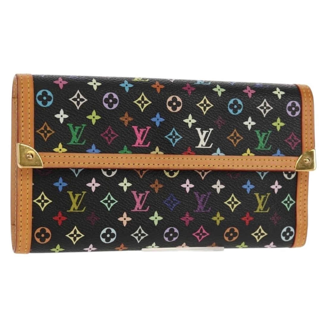 LOUIS VUITTON Monogram Multicolor Long Wallet Black M92658 Authenticated (1 of 18)