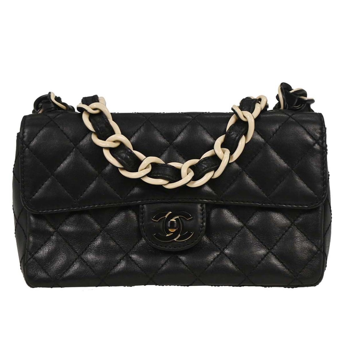 Chanel Black Lambskin Quilted Shoulder Bag with Chain Strap (1 of 10)