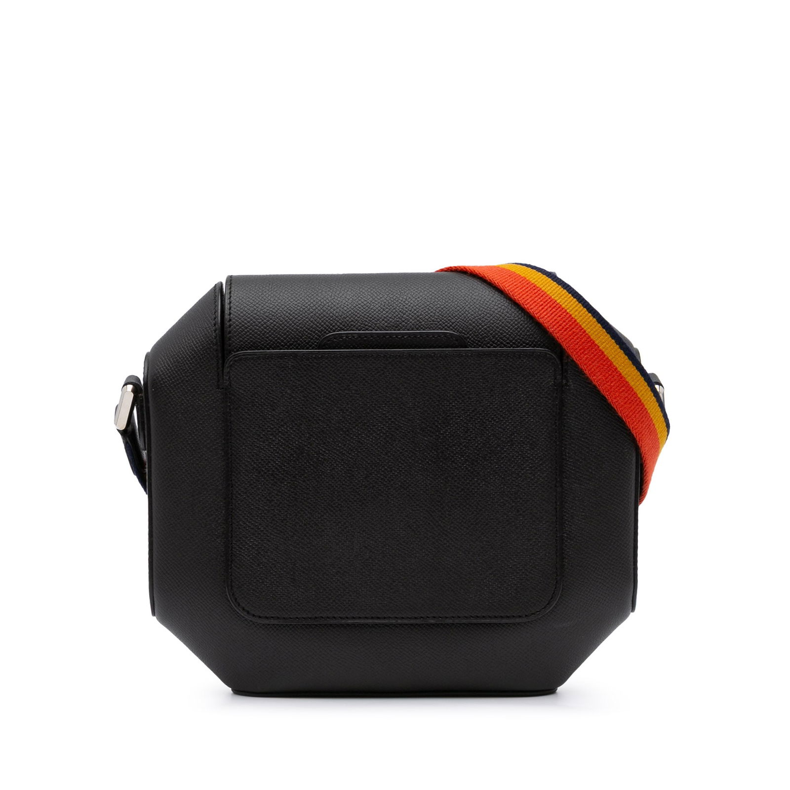 Hermes Epsom Octogone 23 Black Leather Handbag: Hermes Epsom Octogone 23 Black Leather Handbag The Hermes Epsom Octogone 23 is a sophisticated handbag crafted from high-quality Epsom leather in a classic Noir color. This stylish bag features a flat