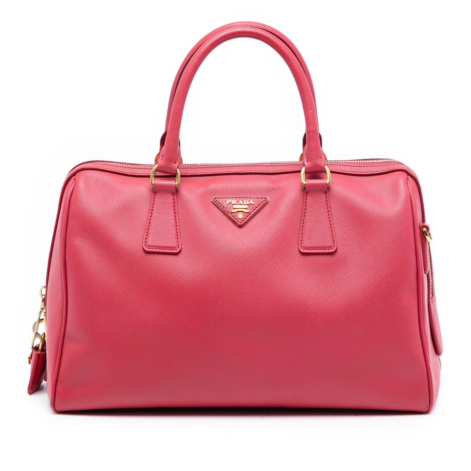 Prada Saffiano Lux Pink Leather Convertible Satchel Handbag (1 of 6)