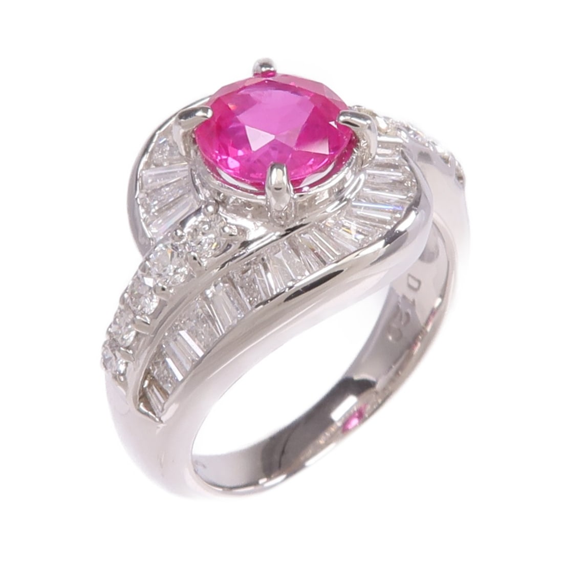 Ruby and Diamond Platinum PT900 Ring Size 4.75 (1 of 9)