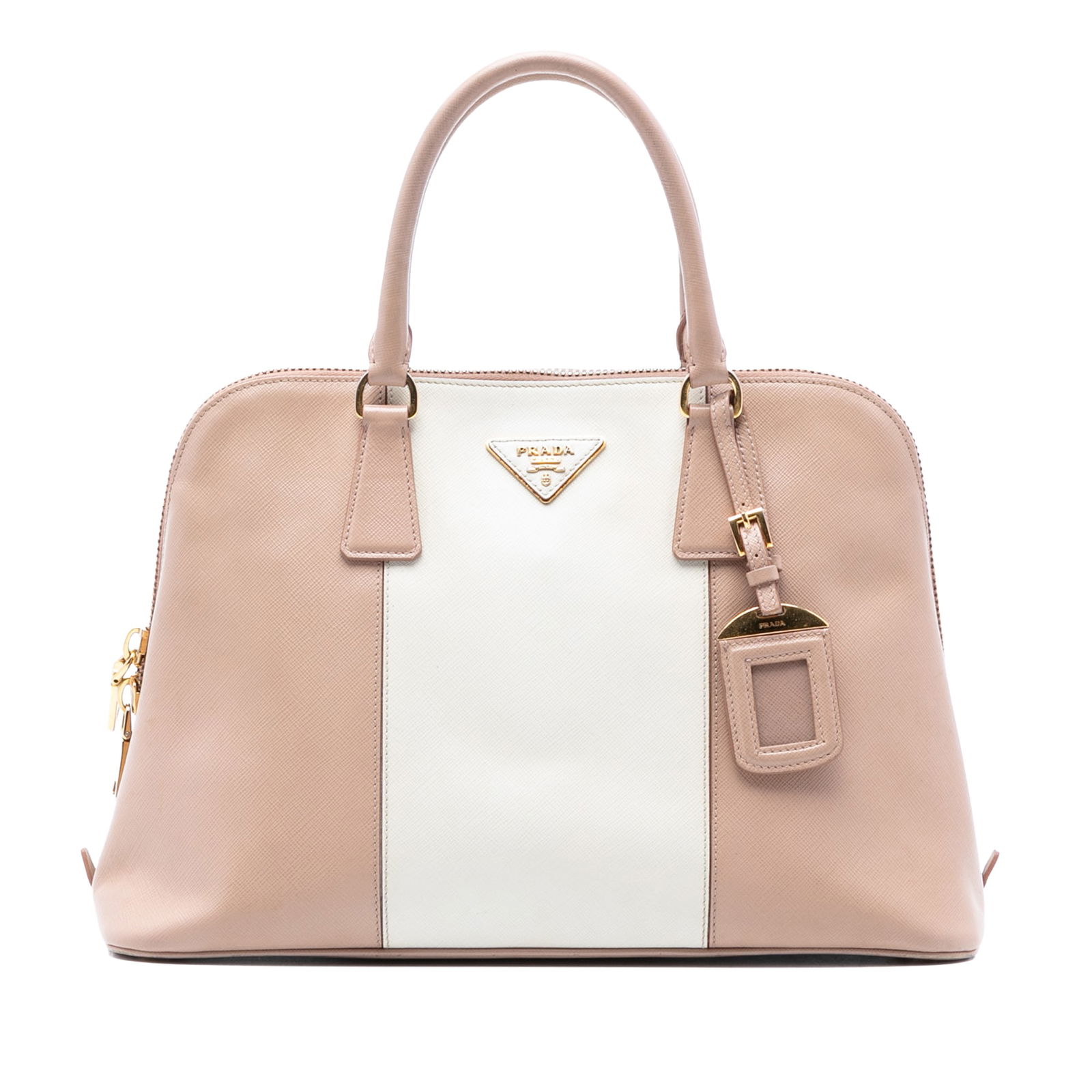 Prada Saffiano Lux Promenade Medium Bicolor Leather Satchel Handbag (1 of 6)