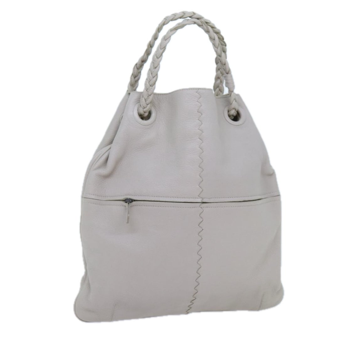 Bottega Veneta Julie White Leather Tote Bag: Bottega Veneta Julie White Leather Tote Bag This pre-owned Bottega Veneta Julie Tote features white leather with the signature Intrecciato design. Designed for women, the bag offers a spacious interio