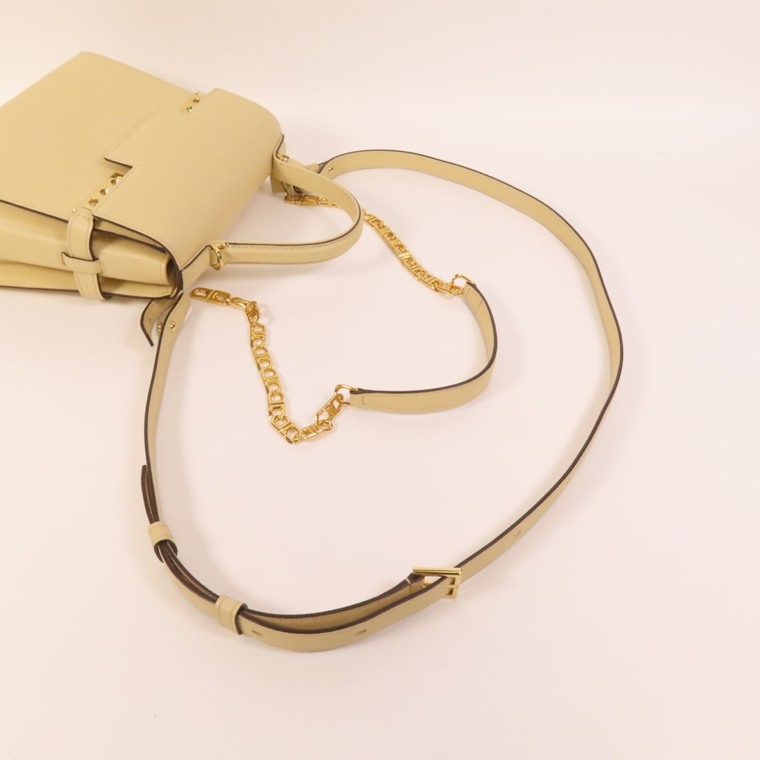 Delvaux Tempete PM 2way Shoulder Bag Beige Calfskin Leather - 5