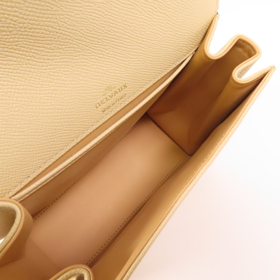 Delvaux Tempete PM 2way Shoulder Bag Beige Calfskin Leather - 6