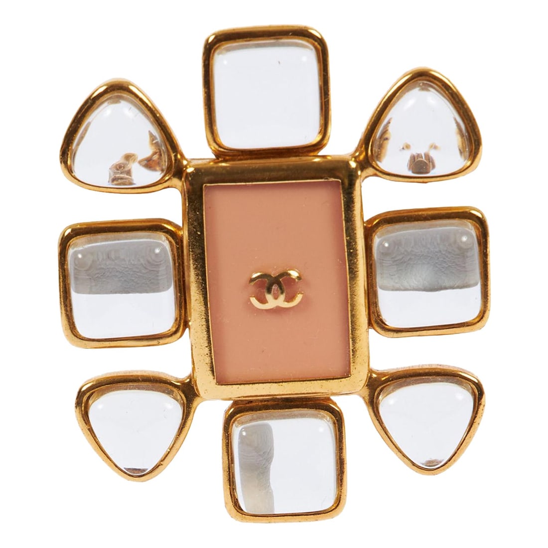 Chanel Spring 96 Pink Flower Resin Pin with Original Box: Chanel Spring 96 Pink Flower Resin Pin with Original Box This exquisite Chanel flower pin is crafted from clear resin with a delicate pink flower design, making it a charming accessory for any occasio