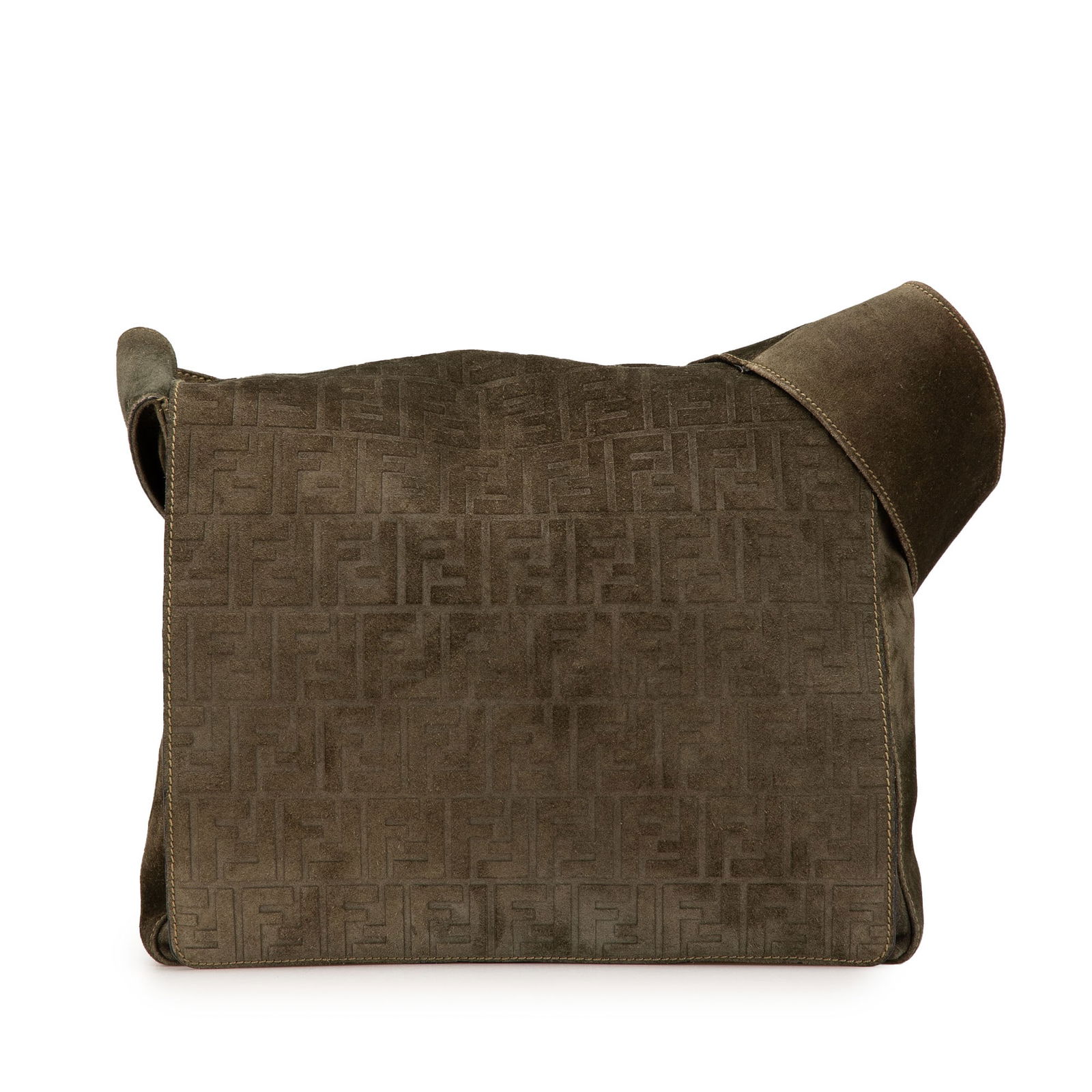 Fendi Zucca Suede Crossbody Bag Brown Italy: Fendi Zucca Suede Crossbody Bag Brown Italy Elevate your accessory collection with the Fendi Zucca Suede Messenger Bag. This stylish crossbody bag features a luxurious suede exterior in a rich brown h