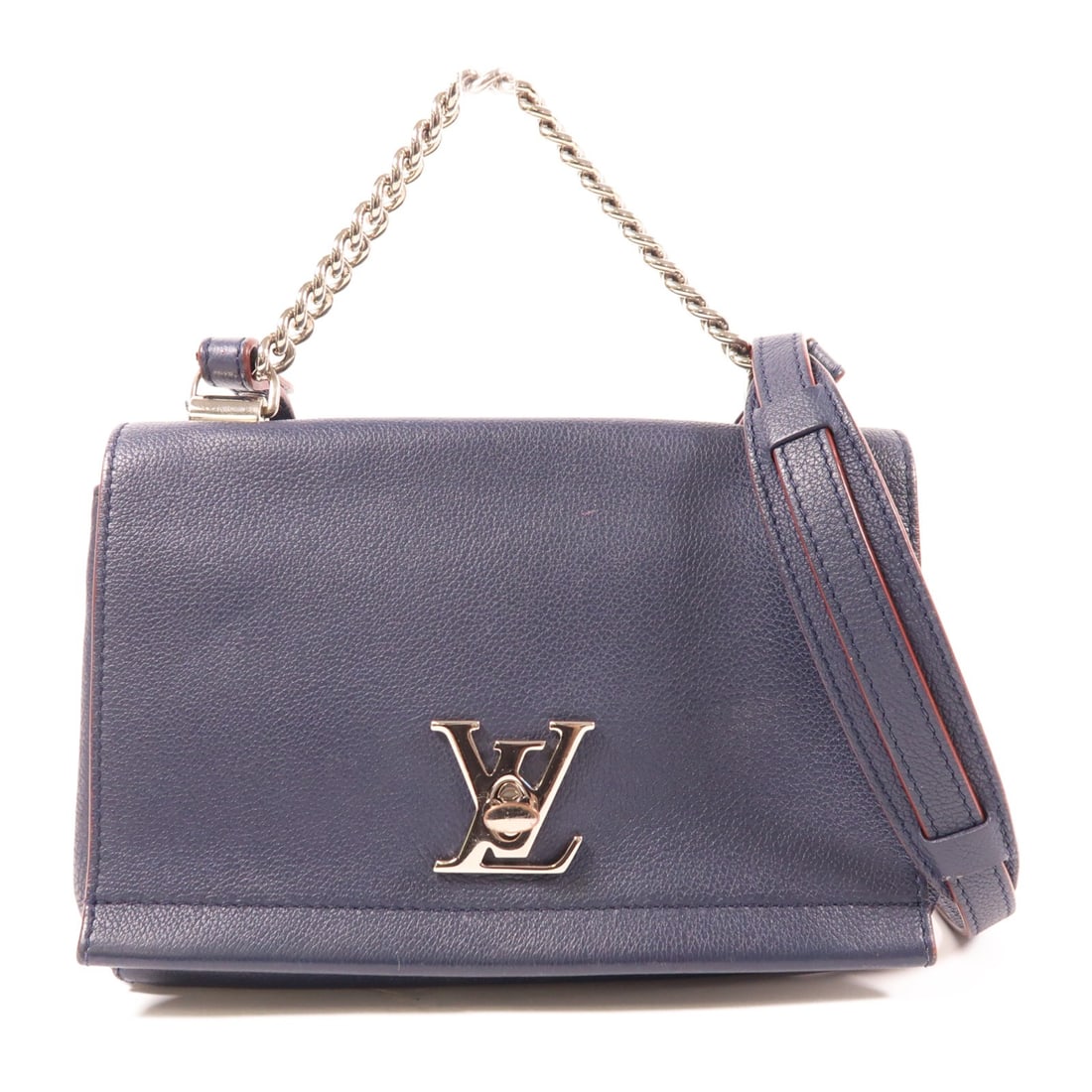 Louis Vuitton Lockme II BB Blue Calfskin Convertible Shoulder Bag M43391 (1 of 12)