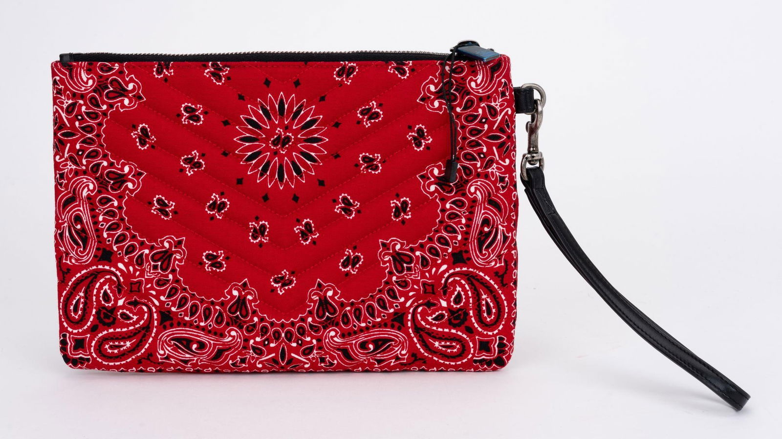 YSL Red Bandana Clutch with Detachable Wristlet - 3