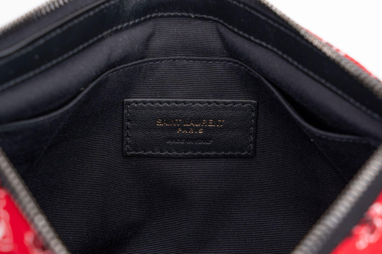 YSL Red Bandana Clutch with Detachable Wristlet - 5