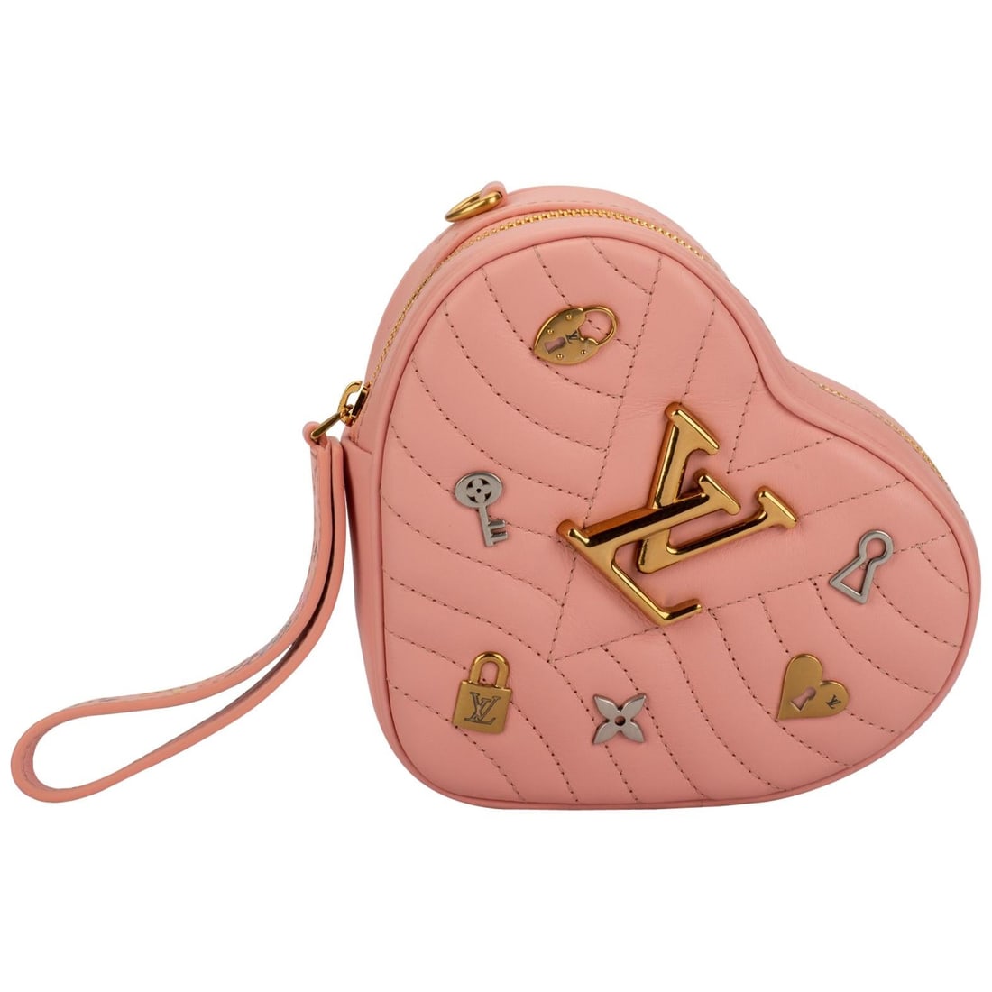 Louis Vuitton Limited Edition Red Heart Clutch Belt Bag with Charms: Louis Vuitton Limited Edition Red Heart Clutch Belt Bag with Charms Introducing the Louis Vuitton Limited Edition Red Heart Clutch Belt Bag, a unique accessory that showcases the brand's exceptional c