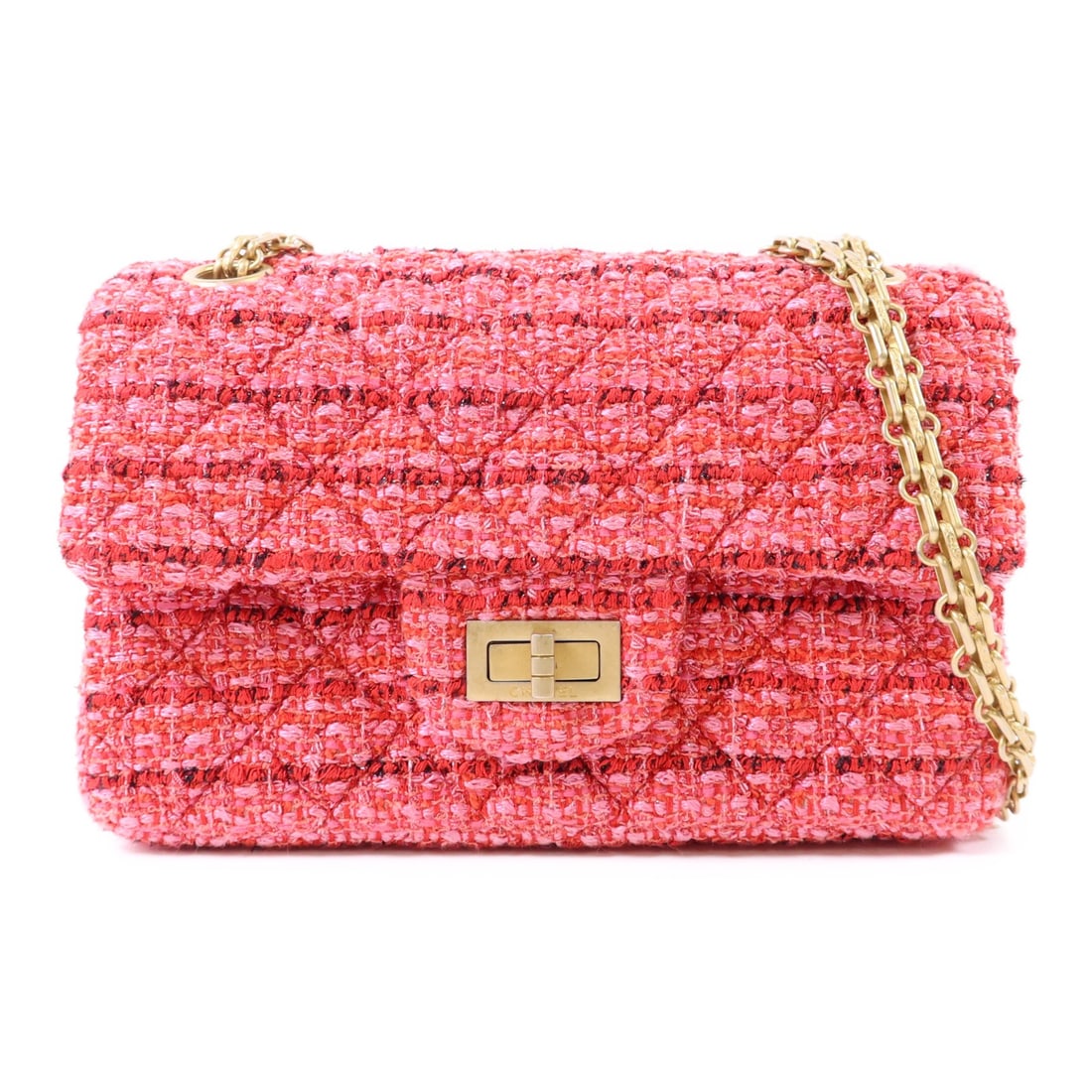 Red Tweed Mini Reissue 2.55 Shoulder Bag by CHANEL with Gold Hardware (1 of 18)