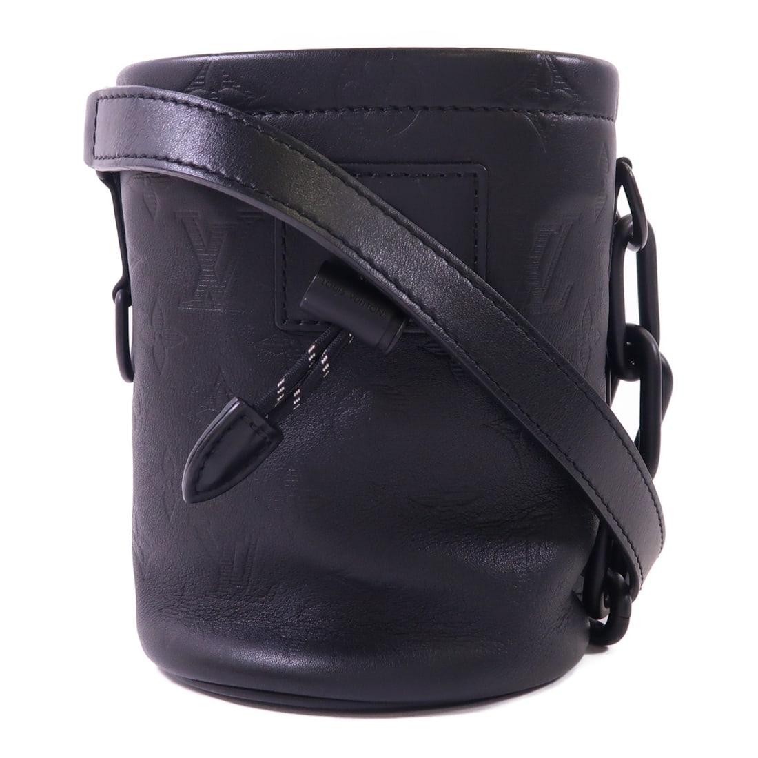 Louis Vuitton Chalk Nano Monogram Shadow Black Calfskin Shoulder Bag M44628: Louis Vuitton Chalk Nano Monogram Shadow Black Calfskin Shoulder Bag M44628 This Louis Vuitton Chalk Nano shoulder bag features the Monogram Shadow design in black calfskin leather. Crafted in France,