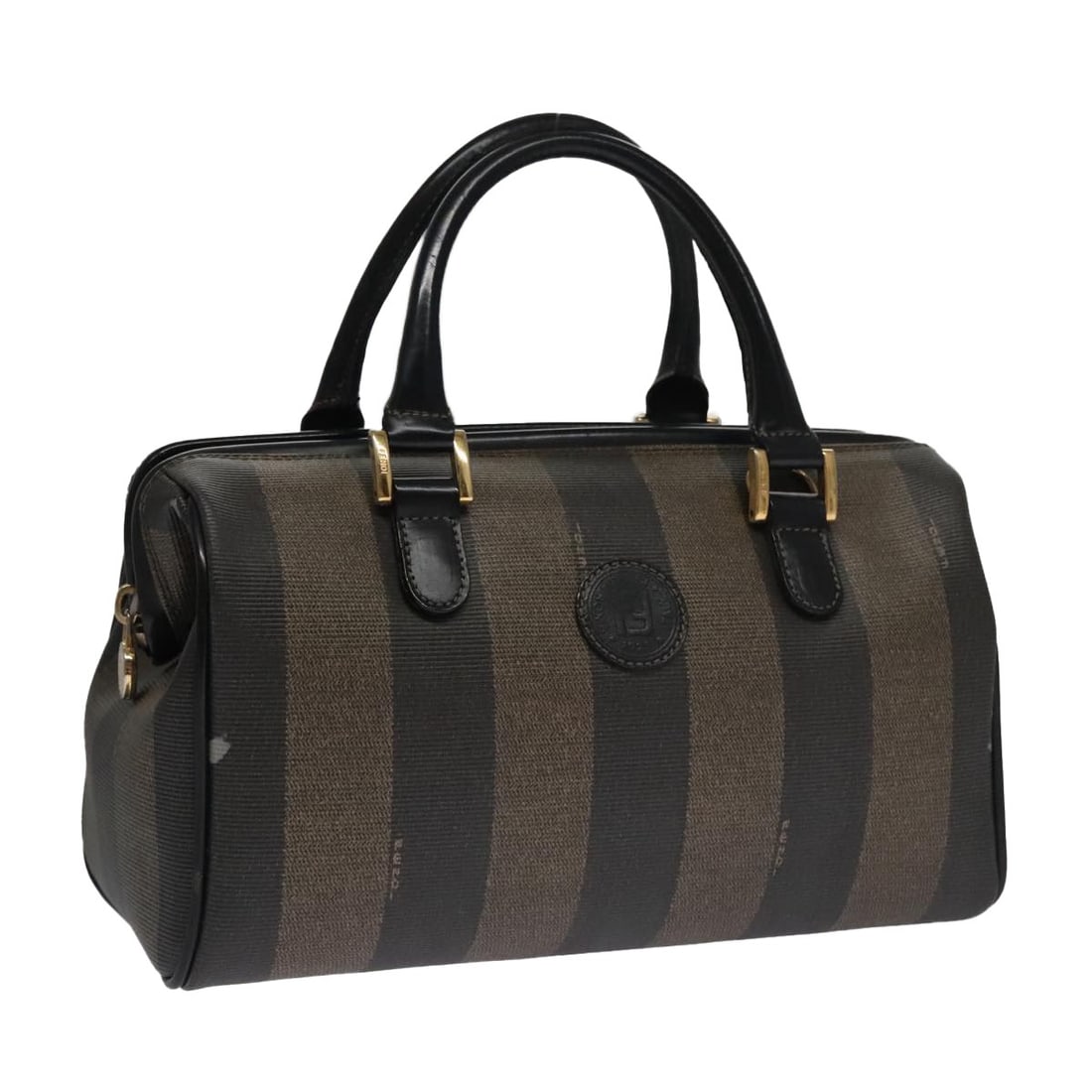 Vintage Fendi Pequin Canvas Convertible Boston Bag Brown 25cm: Vintage Fendi Pequin Canvas Convertible Boston Bag Brown 25cm This Fendi Vintage Pequin Convertible Boston Bag is crafted from brown coated canvas and designed for women. It features the iconic Pequin