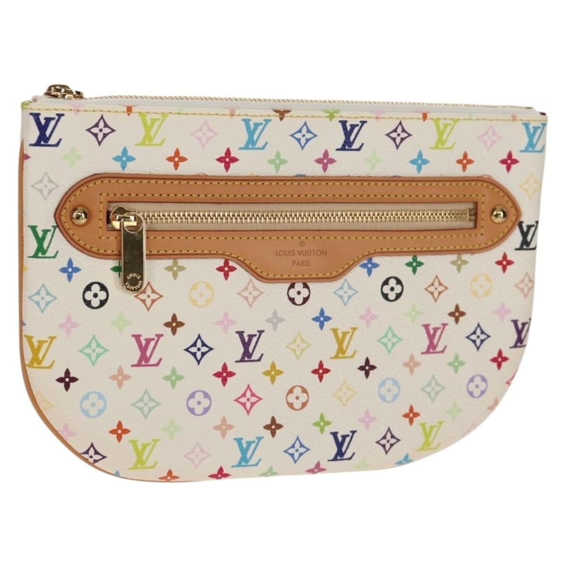LOUIS VUITTON Monogram Multicolor Pouch GM M60027 White Auth: LOUIS VUITTON Monogram Multicolor Pouch GM M60027 White Auth Discover the elegance of this Louis Vuitton Monogram Multicolor Pochette GM Pouch, a chic accessory designed for style and functionality. C