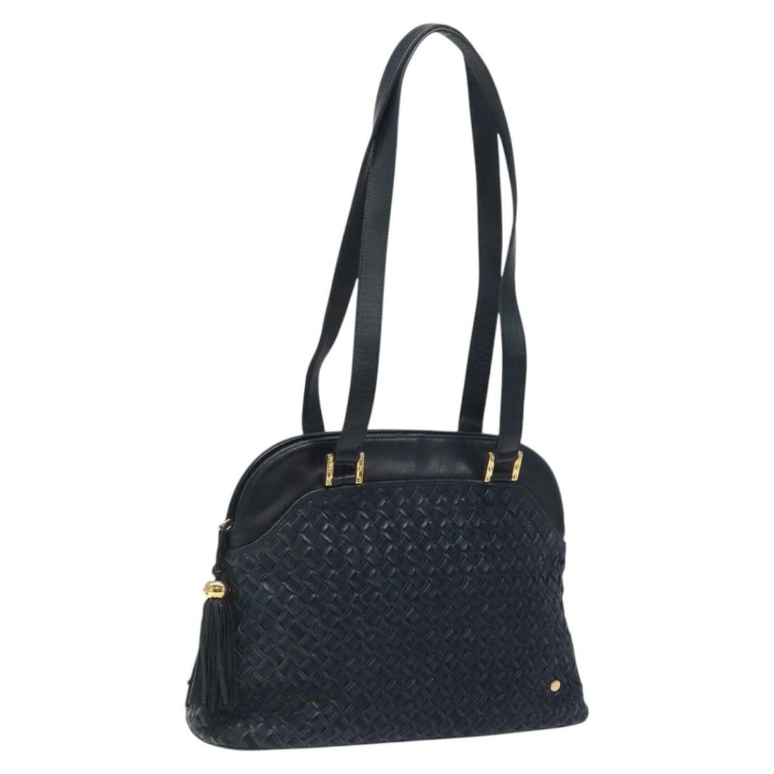 Leather Bally Navy Shoulder Purse Vintage Style 33cm by 21cm by 11cm: Leather Bally Navy Shoulder Purse Vintage Style 33cm by 21cm by 11cm This vintage Bally shoulder bag for women features navy leather construction with a classic design. The bag shows signs of wear inc