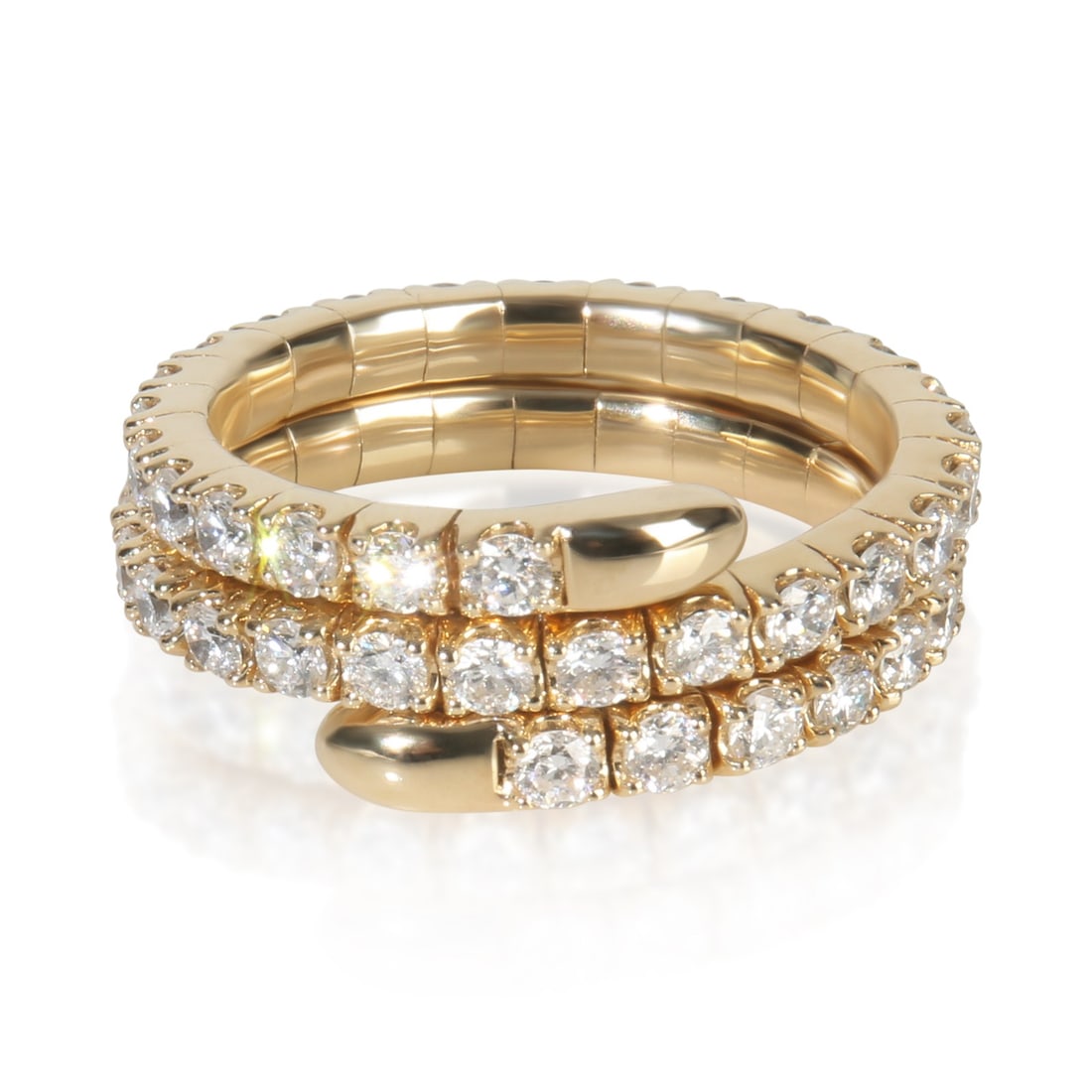 Yellow Gold Flexible Wrap Ring with 2.04ctw Lab-Grown Diamonds Size 8 (1 of 5)