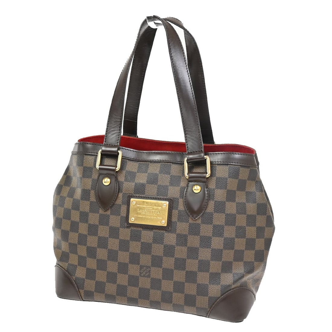 Louis Vuitton Damier Canvas Hampstead Brown Tote Bag: Louis Vuitton Damier Canvas Hampstead Brown Tote Bag This Louis Vuitton Hampstead Handbag features the signature Damier canvas in brown, designed for women. The bag is crafted in France and has a spac