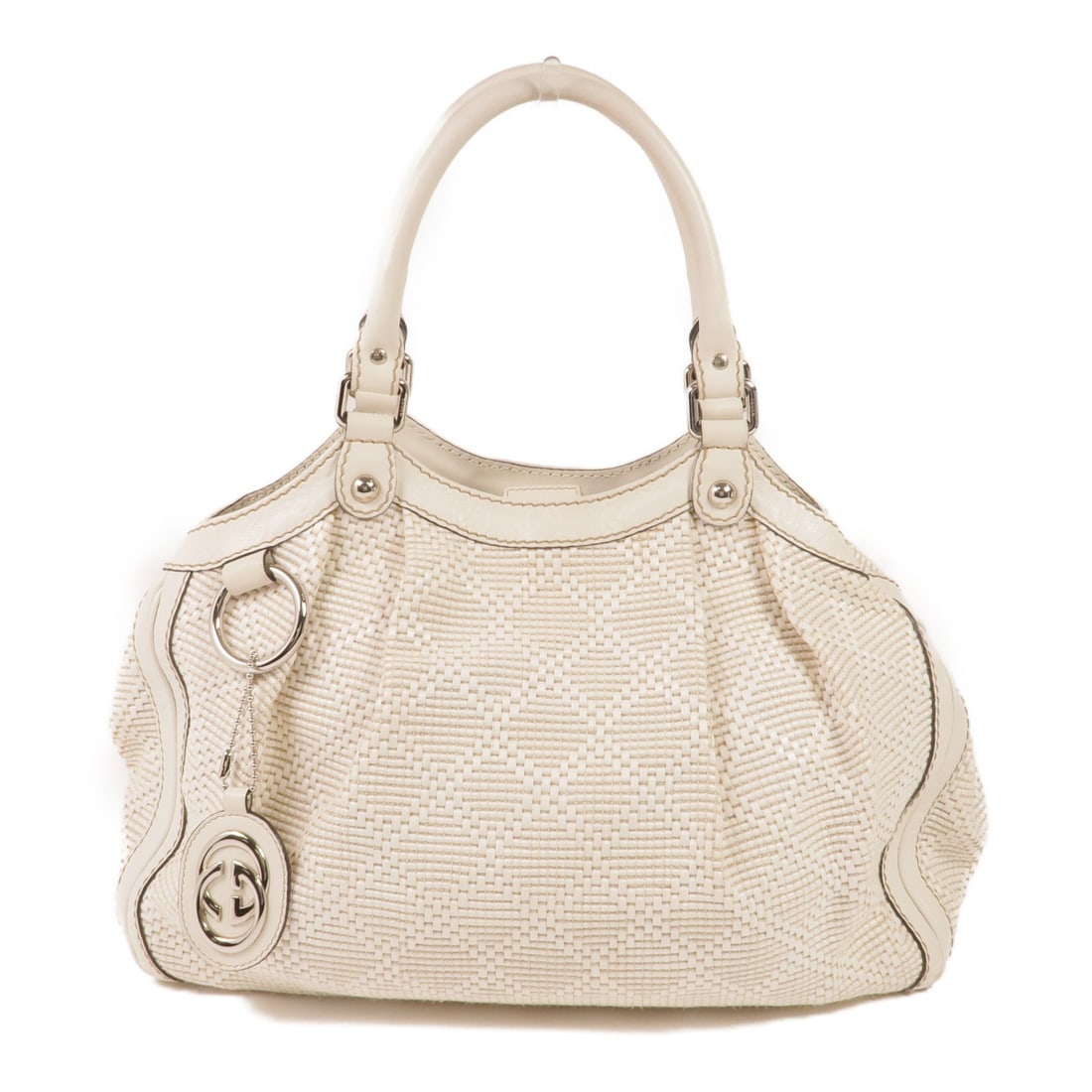 GUCCI Sukey Handbag 211944 White Calfskin Leather SHW (1 of 18)