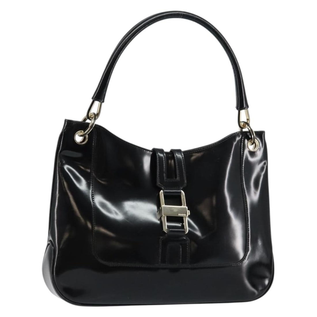 Gucci Jackie Patent Leather Handbag Black 33cm by 21cm by 4cm (1 of 18)