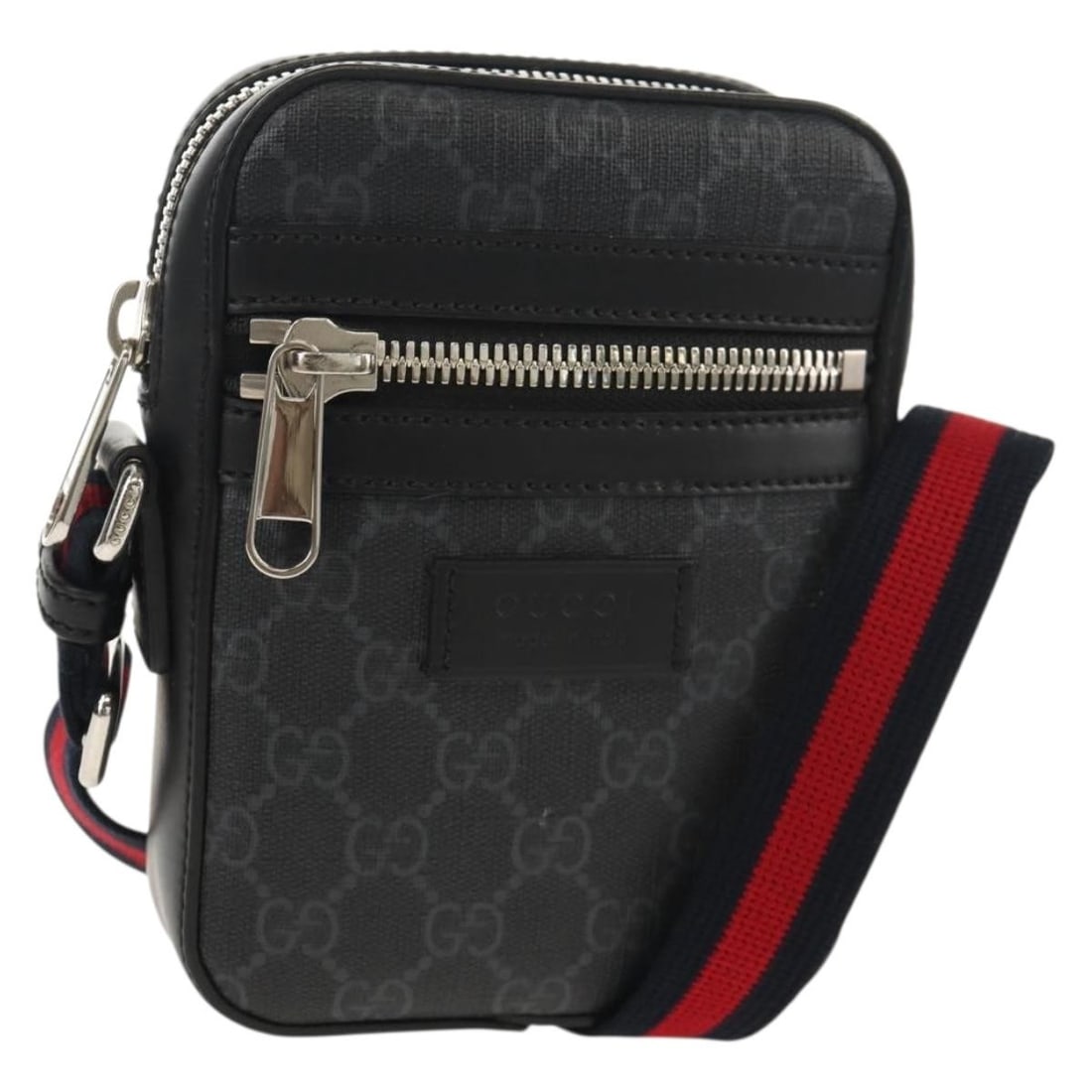 GUCCI GG Supreme Sherry Line Black Silver Shoulder Bag 598103 Auth (1 of 18)