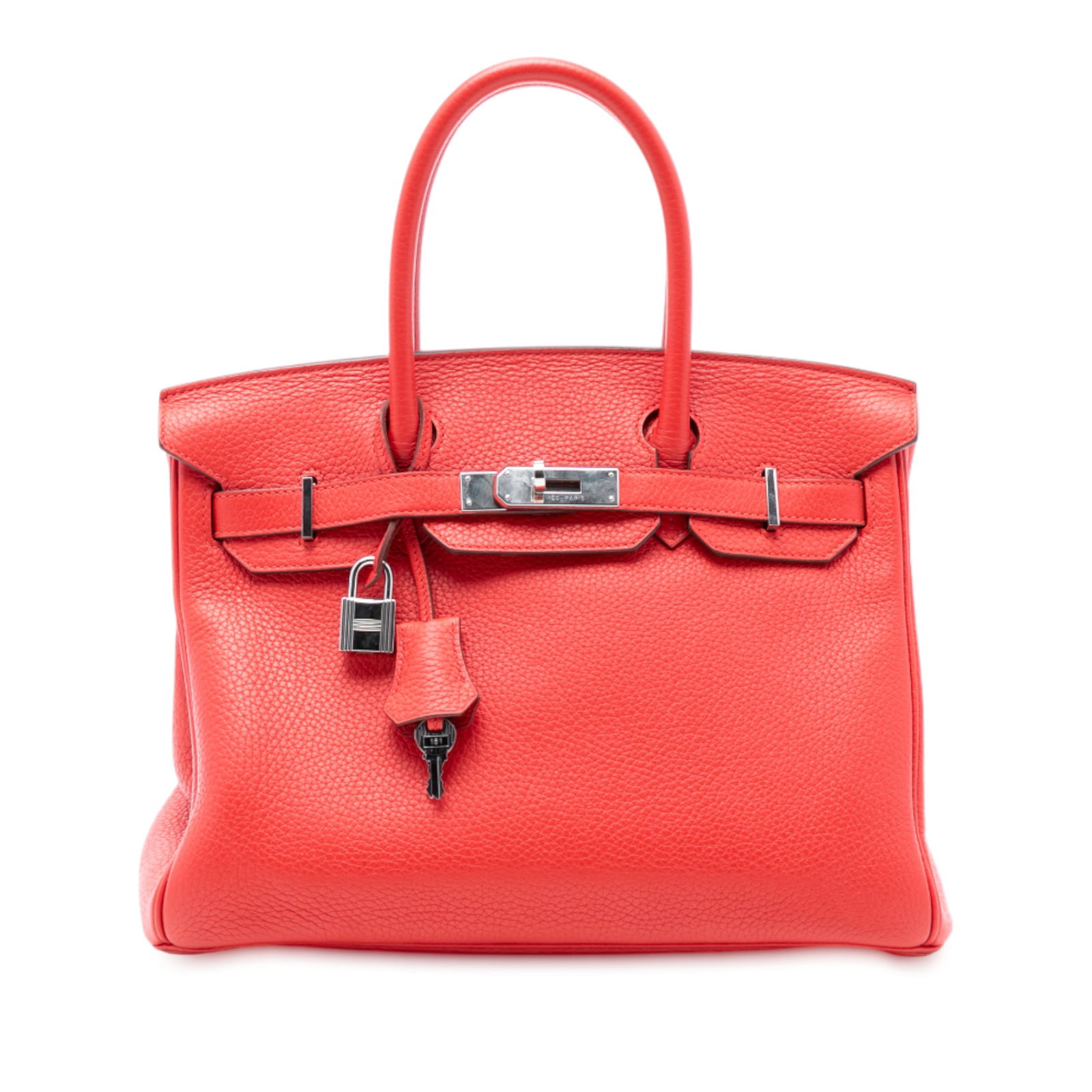 Rouge Pivoine Clemence Leather Birkin 30 Retourne Handbag by Hermes (1 of 7)