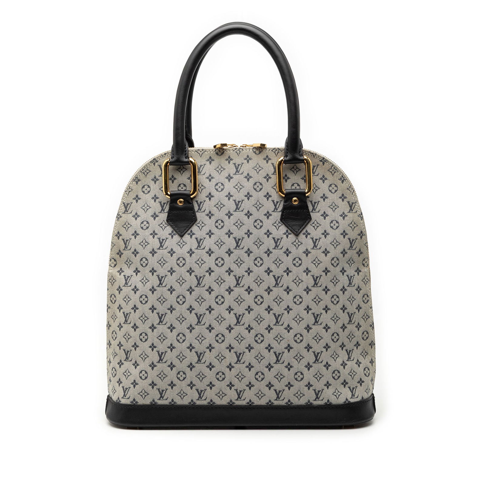 Louis Vuitton Alma Haut Mini Lin Canvas Gray Satchel with Leather Trim (1 of 8)