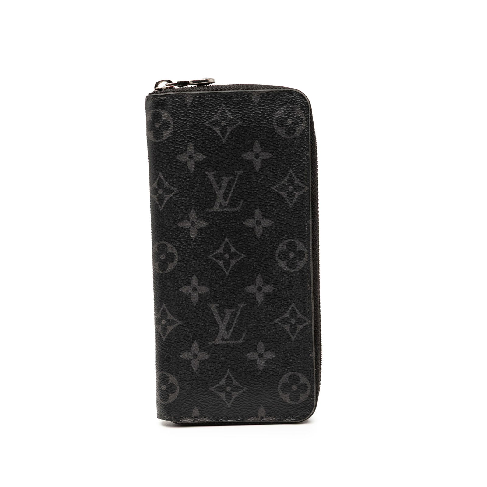 Louis Vuitton Monogram Eclipse Vertical Zippy Wallet Black Fabric (1 of 7)
