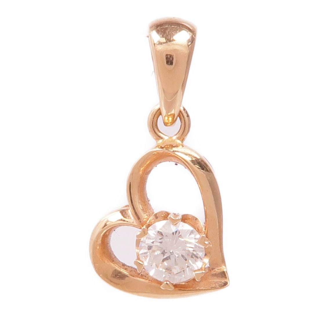 JEWELRY Diamond Pendant in 18K Rose Gold: JEWELRY Diamond Pendant in 18K Rose Gold This exquisite diamond pendant is crafted from 18K pink gold (K18PG), offering a stunning blend of luxury and elegance. The clear diamond serves as the centerp