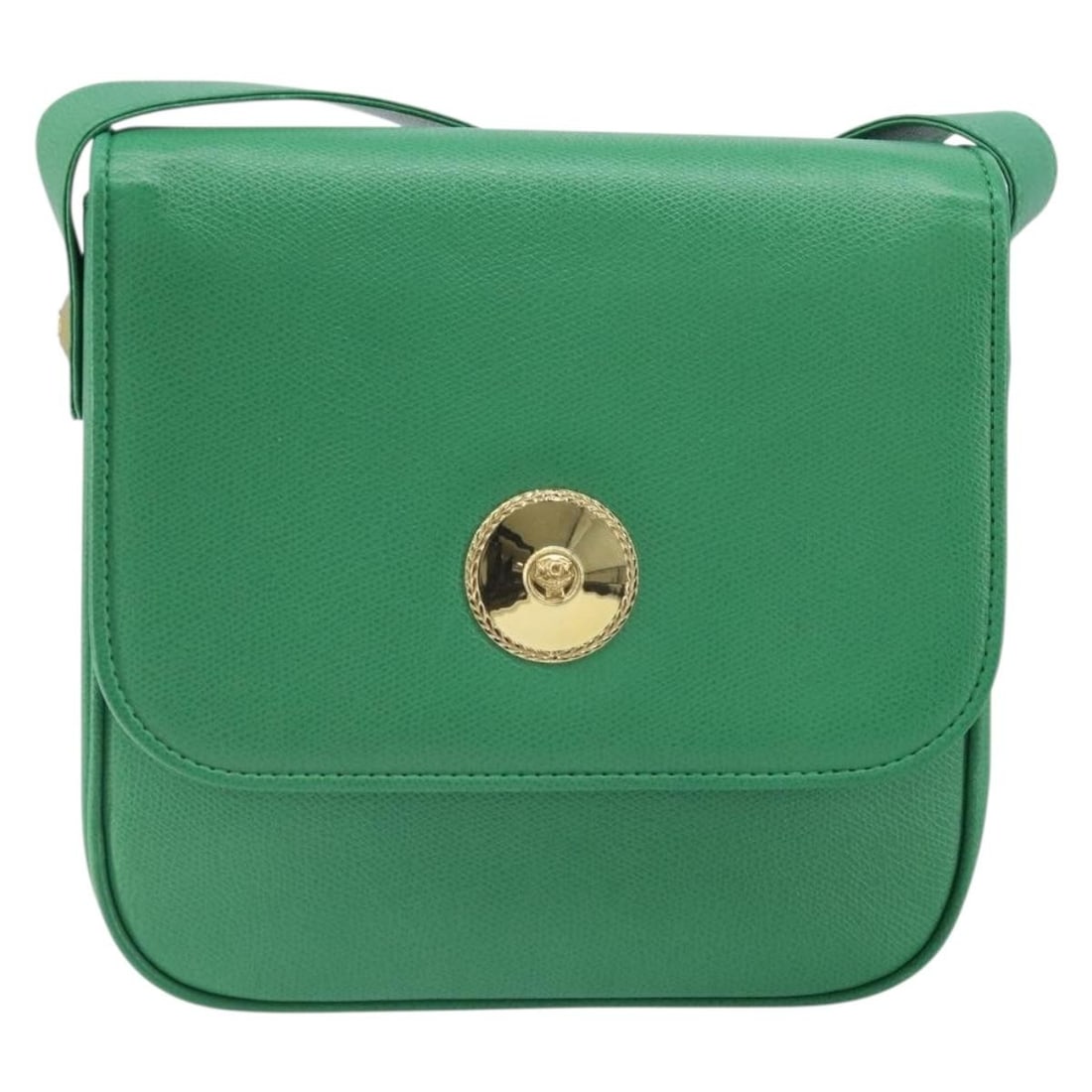 Green Leather Vintage MCM Shoulder Bag for Women 21cm by 19cm by 6cm: Green Leather Vintage MCM Shoulder Bag for Women 21cm by 19cm by 6cm This vintage MCM shoulder bag is crafted from green leather and designed for women. It features a shoulder strap with slight shape