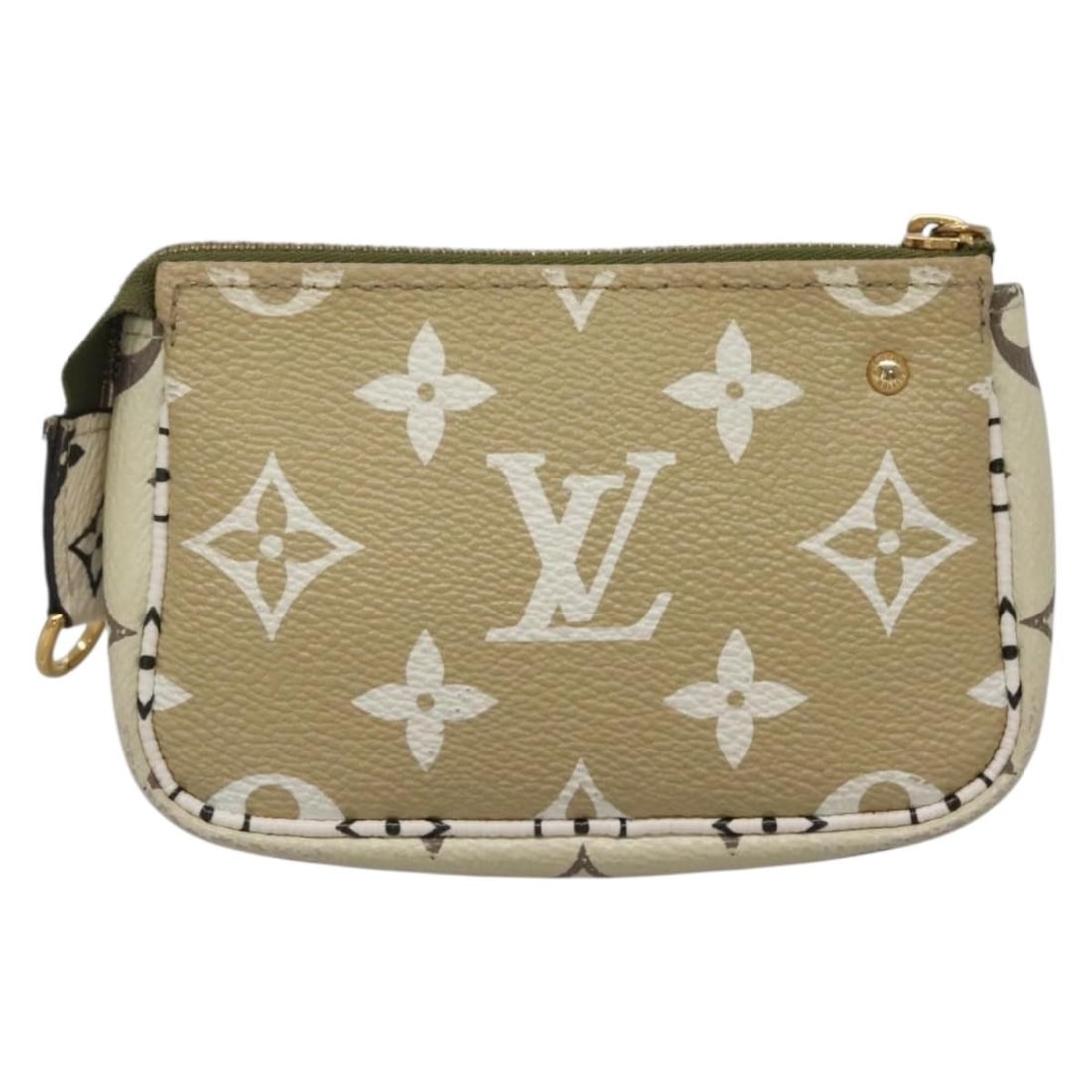 Limited Edition Green Monogram Canvas Mini Pochette by Louis Vuitton: Limited Edition Green Monogram Canvas Mini Pochette by Louis Vuitton This Louis Vuitton Mini Pochette Accessoire is crafted from iconic Monogram canvas in green. Designed for women, this accessory mea