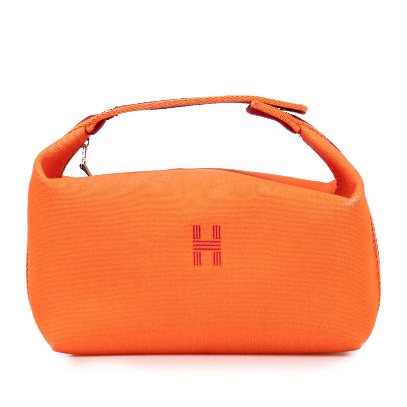 Hermes Large Toile Bride A Brac Travel Case in Orange: Hermes Large Toile Bride A Brac Travel Case in Orange The Hermes Large Toile Bride A Brac Travel Case combines functionality with a stylish design. This travel case features a durable canvas body in a