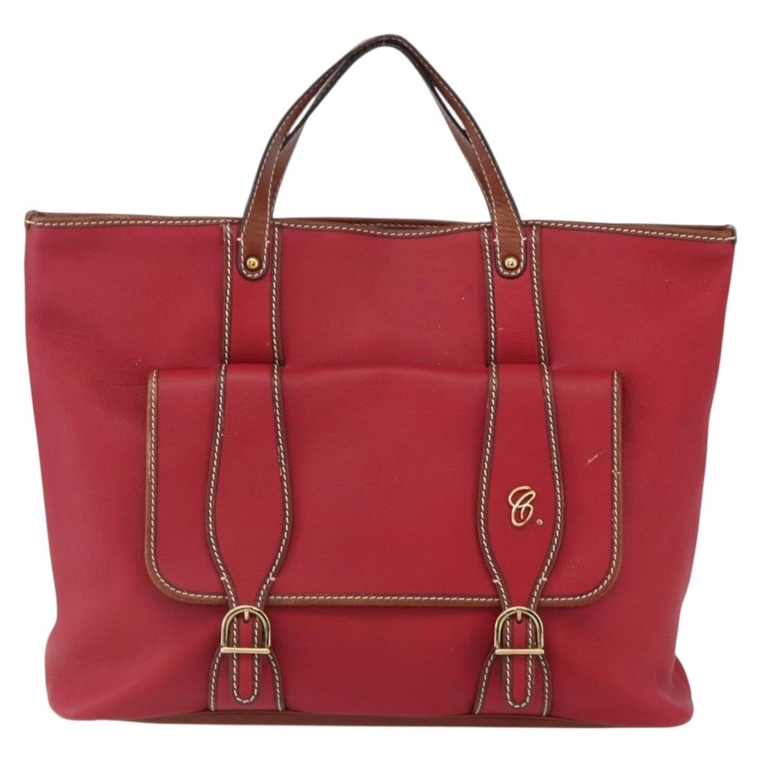 Chloe Red Leather Vintage Tote Bag for Women: Chloe Red Leather Vintage Tote Bag for Women This pre-owned Chloe Vintage Tote bag is crafted from red leather and designed for women. It features a spacious interior with minor signs of use, includin