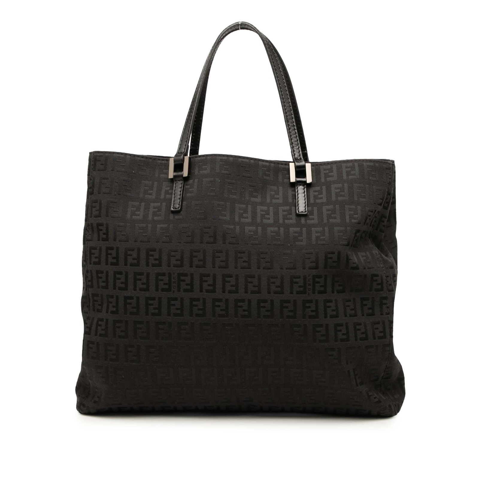 Fendi Zucchino Canvas Tote Black Fabric Bag from Italy: Fendi Zucchino Canvas Tote Black Fabric Bag from Italy The Fendi Zucchino Canvas Tote is a stylish and functional accessory designed for everyday use. This tote features a durable canvas body, complem