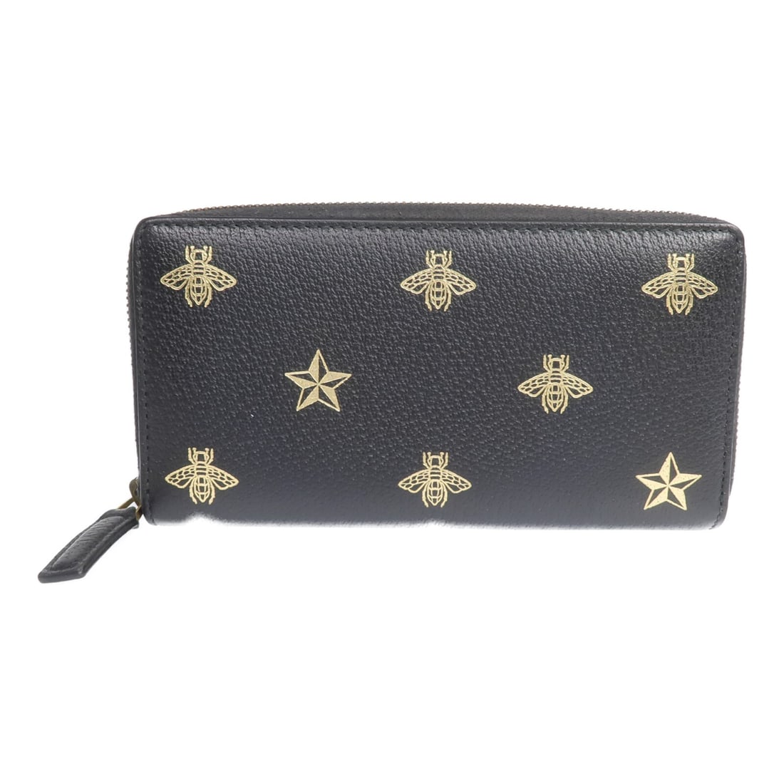 Black Calfskin GG Around Long Wallet with Gold Hardware by Gucci: Black Calfskin GG Around Long Wallet with Gold Hardware by Gucci This Gucci GG long wallet is crafted from black calfskin leather and features gold-tone hardware. Designed in an around long wallet sty