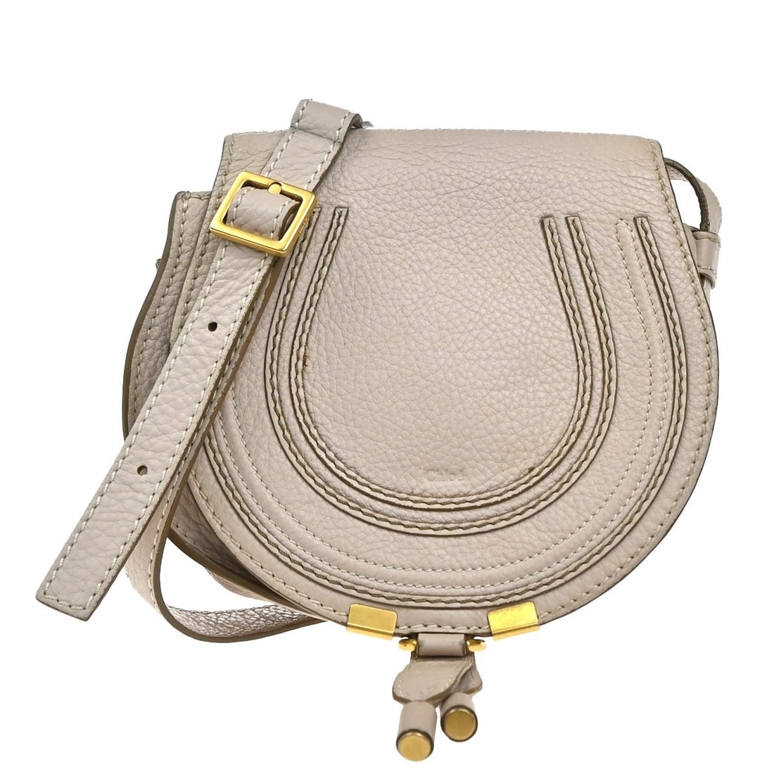 Beige Leather Marcie Crossbody Purse by Chloe for Women: Beige Leather Marcie Crossbody Purse by Chloe for Women This Chloe Marcie Crossbody Bag is crafted from beige leather and designed for women. It features a compact silhouette with a practical crossbod