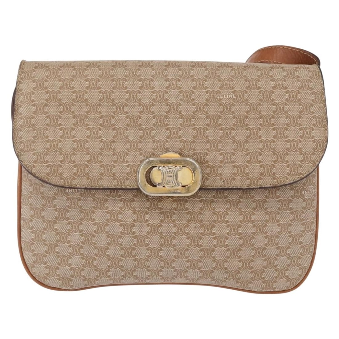 Celine Macadam Beige Canvas and Leather Vintage Shoulder Bag: Celine Macadam Beige Canvas and Leather Vintage Shoulder Bag This Celine Vintage Macadam Shoulder Bag features a beige canvas body with leather accents and a shoulder strap. Designed for women, it inc