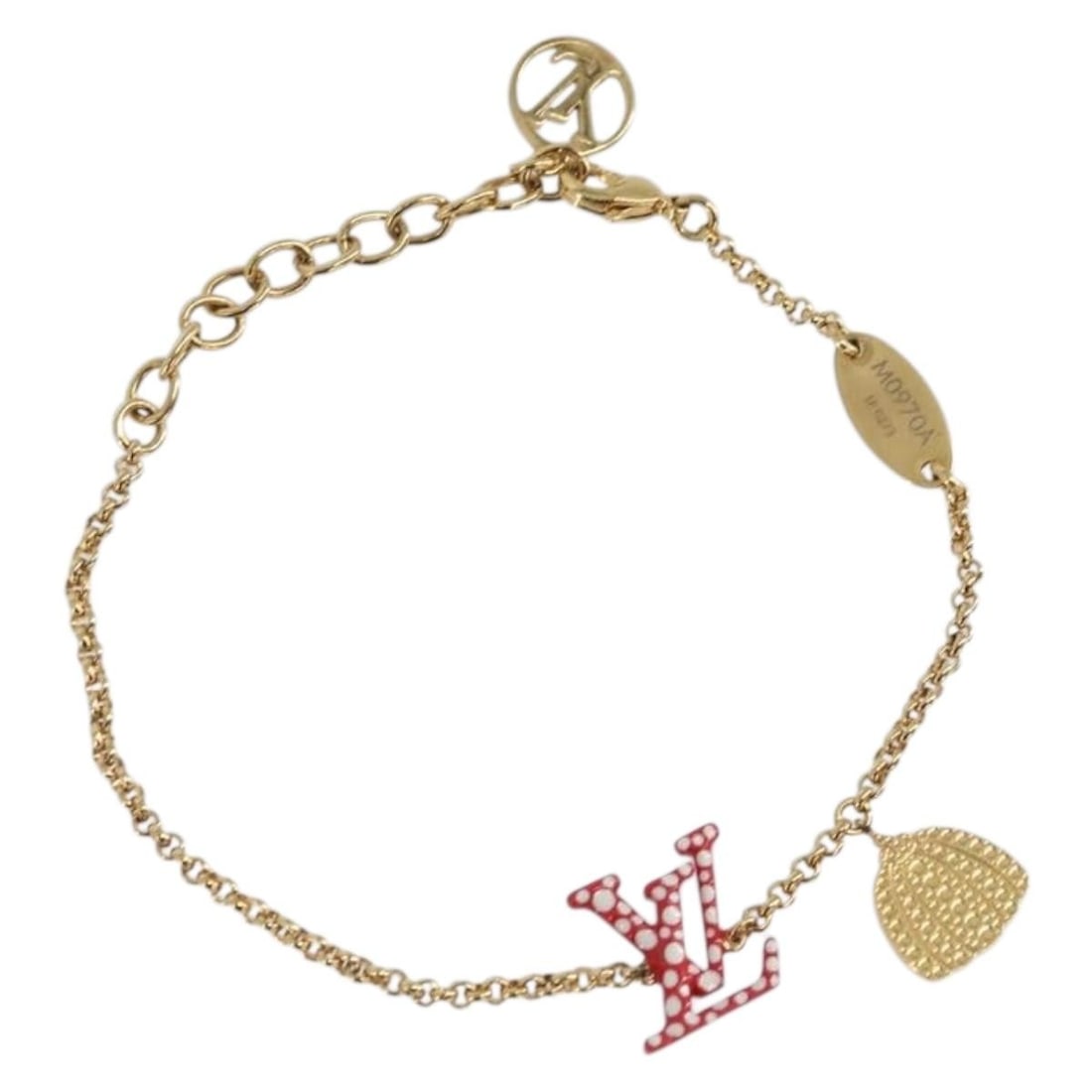 Gold Tone Metal Louis Vuitton Infinity Dot Bracelet M0970A (1 of 18)