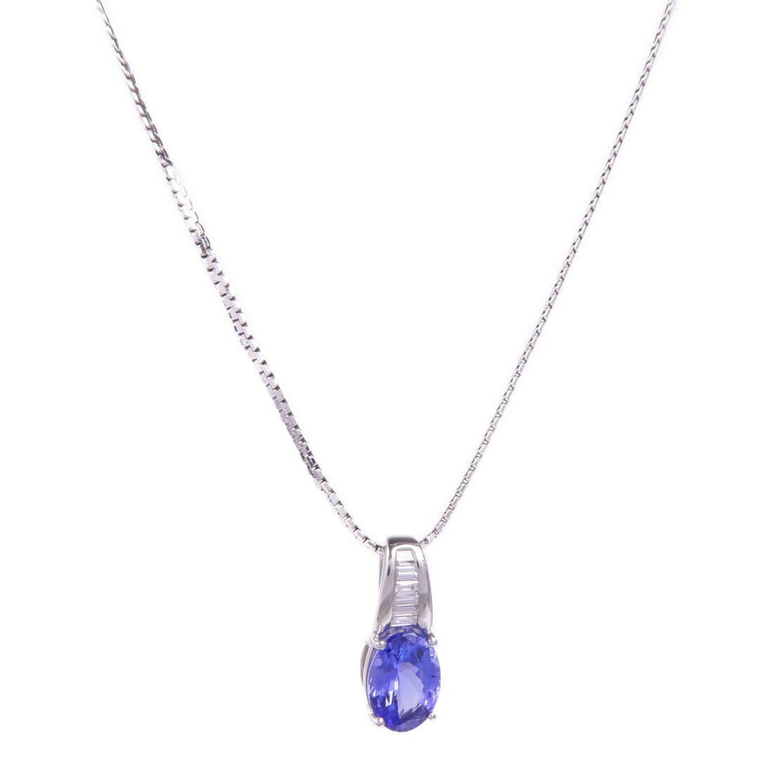 JEWELRY Tanzanite and Platinum Necklace in Blue (1 of 9)