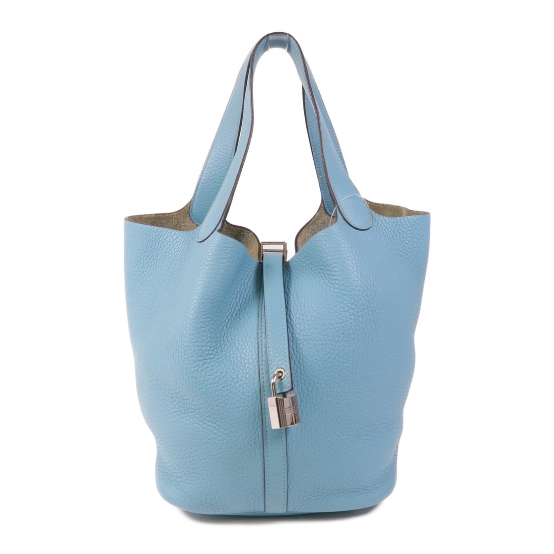 HERMES Picotin MM Tote Bag Bleu Atoll Taurillon Leather (1 of 16)