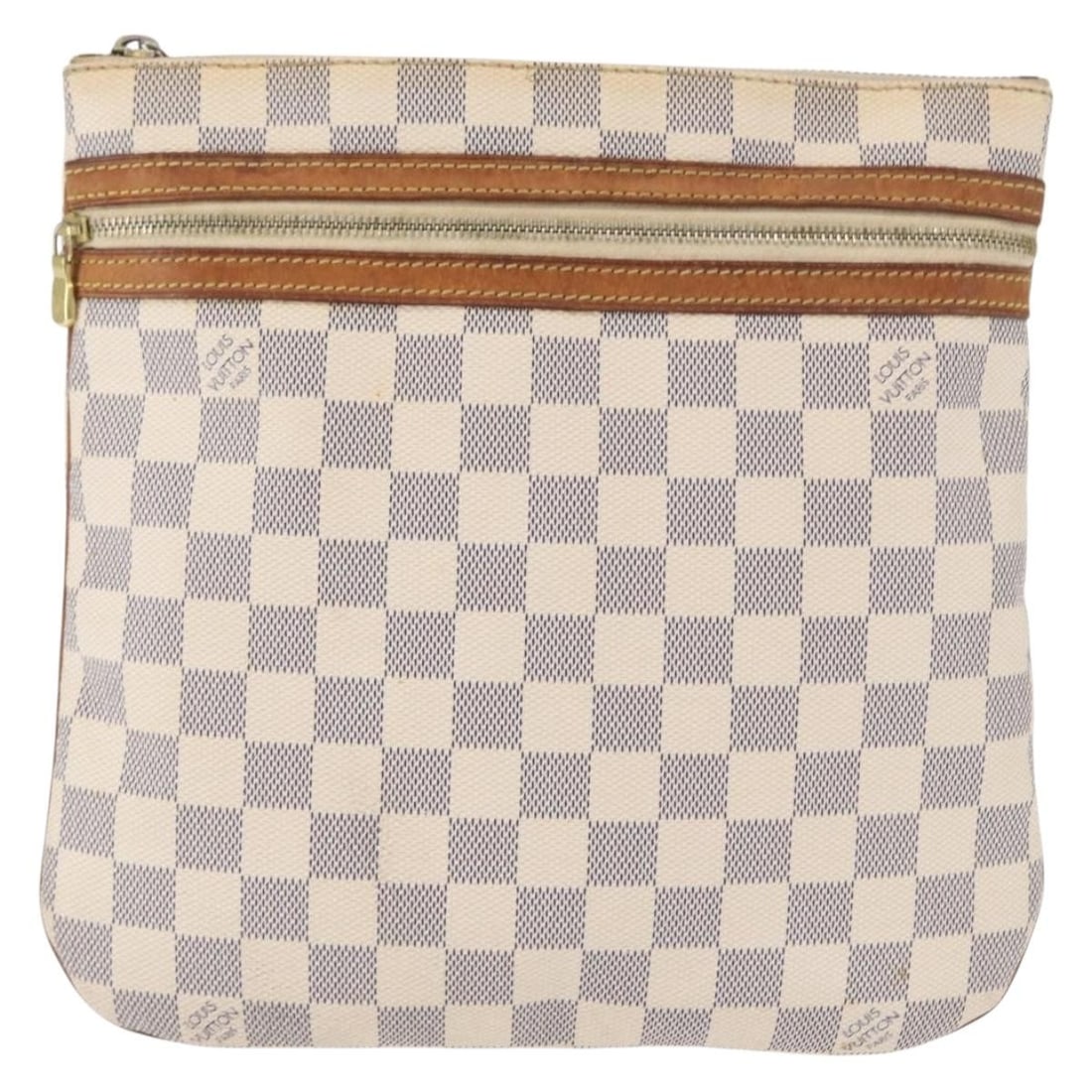 Louis Vuitton Canvas Bosphore Pochette White Shoulder Bag France: Louis Vuitton Canvas Bosphore Pochette White Shoulder Bag France The Louis Vuitton Bosphore Pochette in Damier canvas features a white colorway and is designed for women. Made in France, this pochette